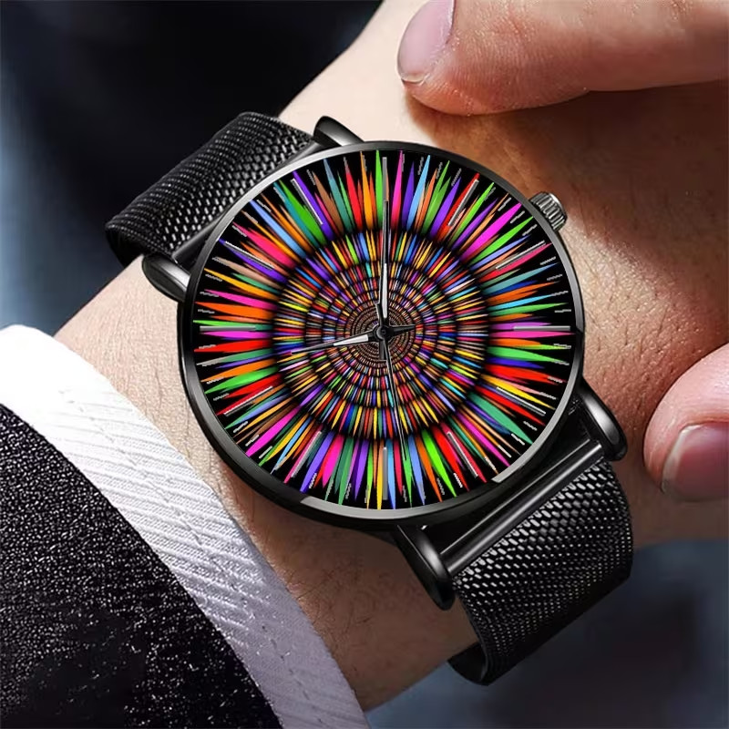 Wristwatch Vibrant Radial Design & Dynamic