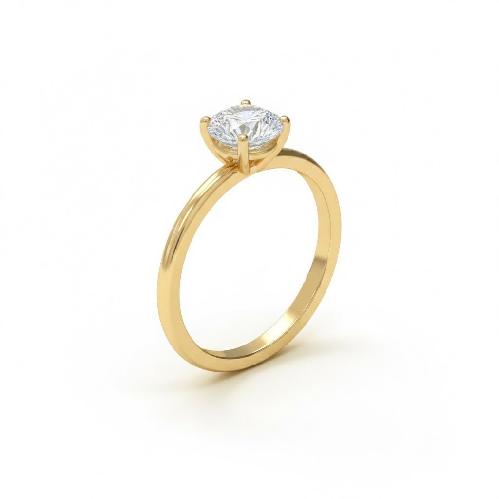 14k Yellow Gold Plated Real Moissanite solitaire Ring Pendant Earring Set