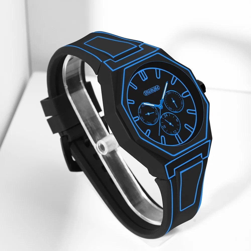 Minimalist Quartz Watch Men Women Silicone Band Numberless Casual Sports Wrist