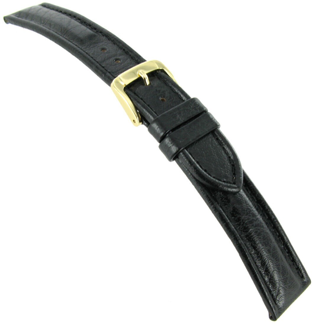 Men’s 18mm Black Watch Band – Stitched Calf Skin