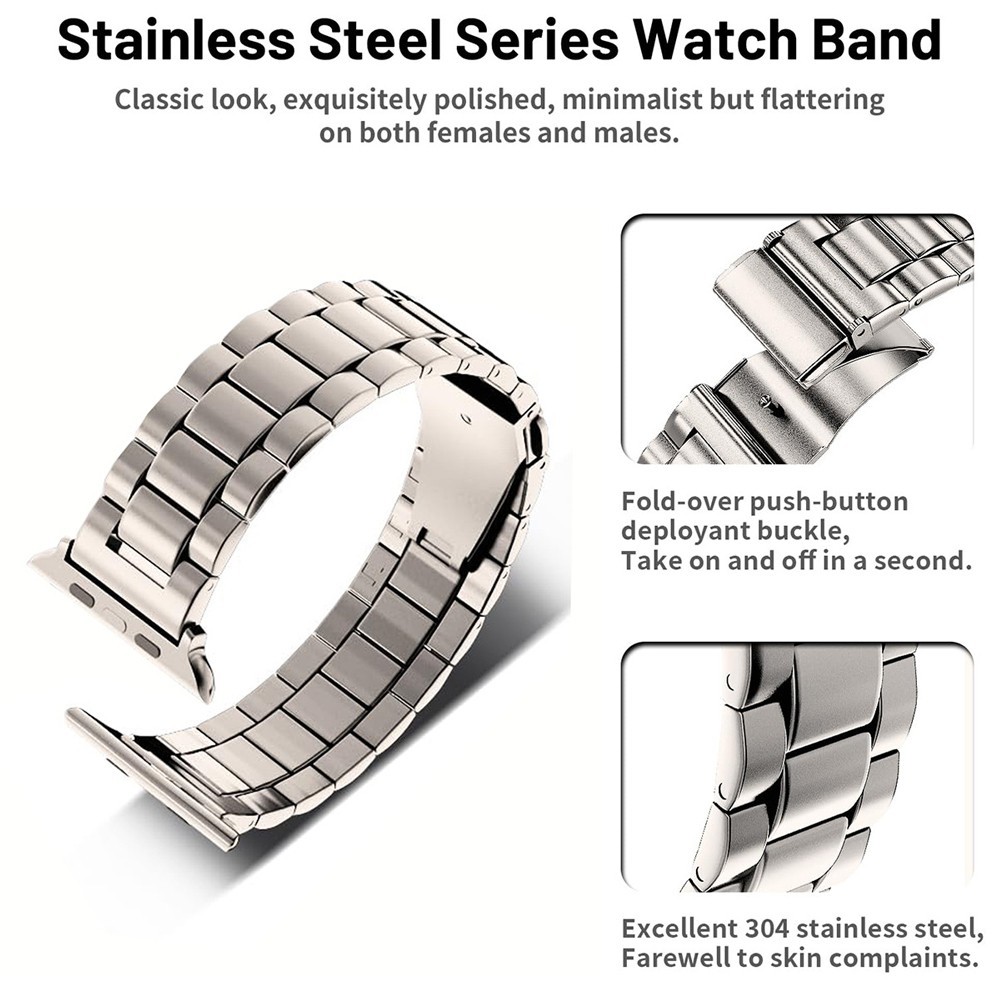 Stainless Steel Band 38/40/41/44/45mm for Apple Watch Series SE 9 8 7 6 5 4 3 2