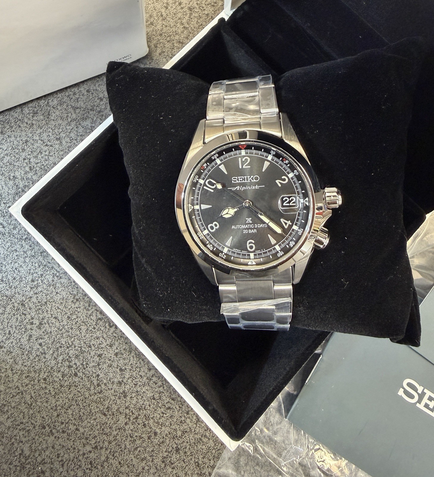 Seiko Prospex Alpinist Black Dial Steel Bracelet Watch SPB505 New With Tag Japan