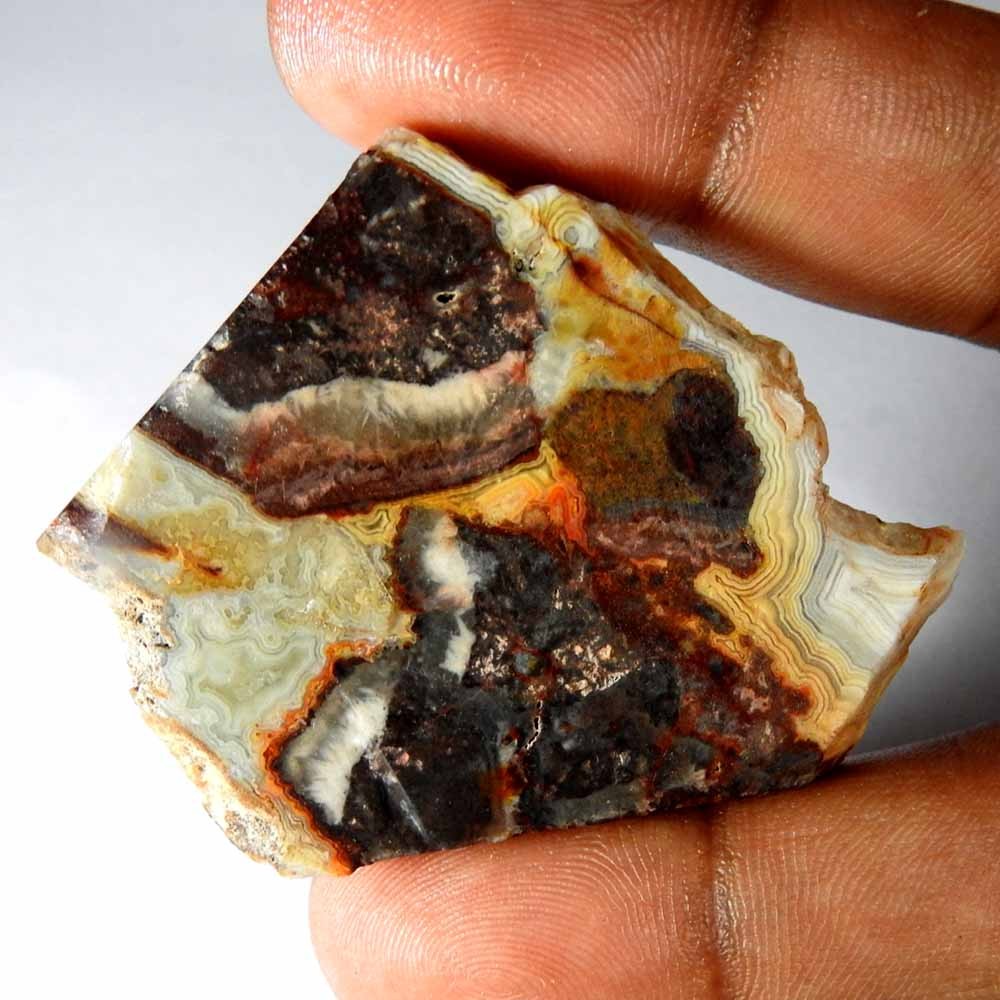 110.35 Ct Natural Crazy Lace Agate Fancy Rough 51x43x5 Loose Gemstone