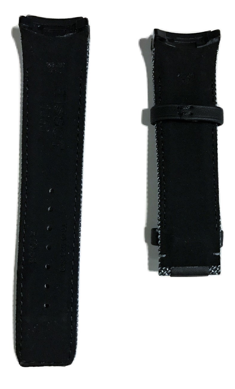 Original Tissot T-Touch Expert SOLAR T091420A Black Leather Watch Band Strap