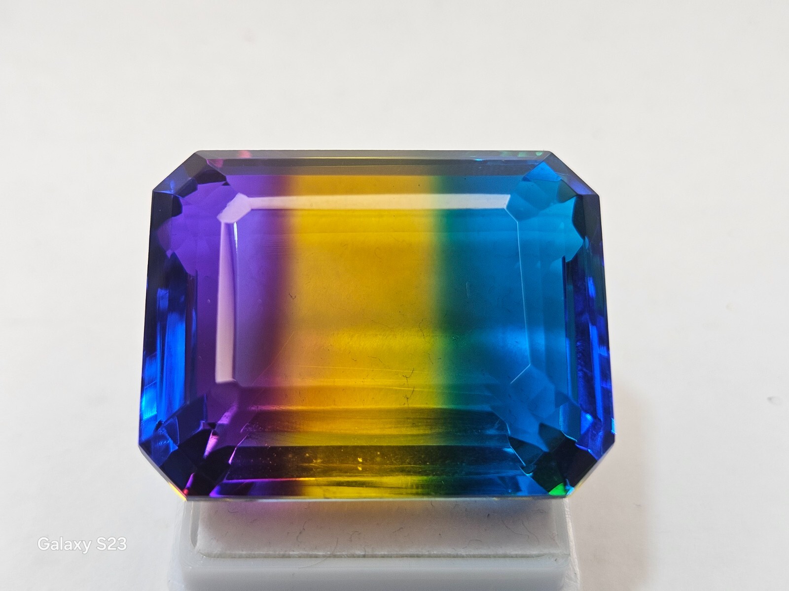 Tourmaline Bi-Colour 100+ Ct Emerald Cut Natural Certified Loose Gemstone