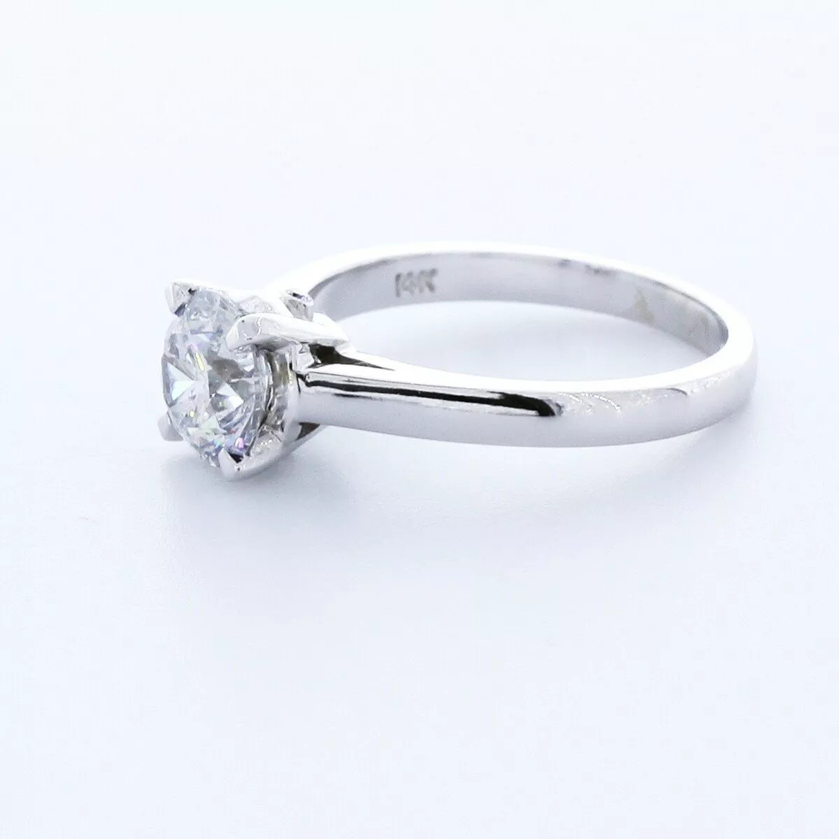 Engagement Ring 14K White Gold Classic 1.79 Carat Round Lab-Grown Diamond G SI1