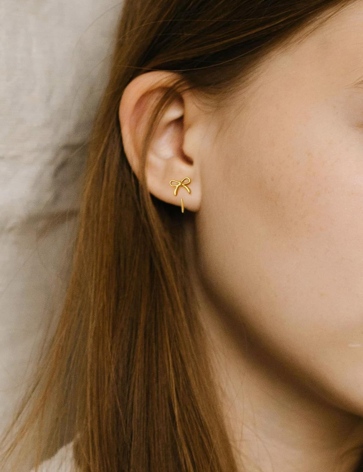 6 Pairs Backless Half Hoop Earrings for Women Hypoallergenic Gold Stay Close Ope