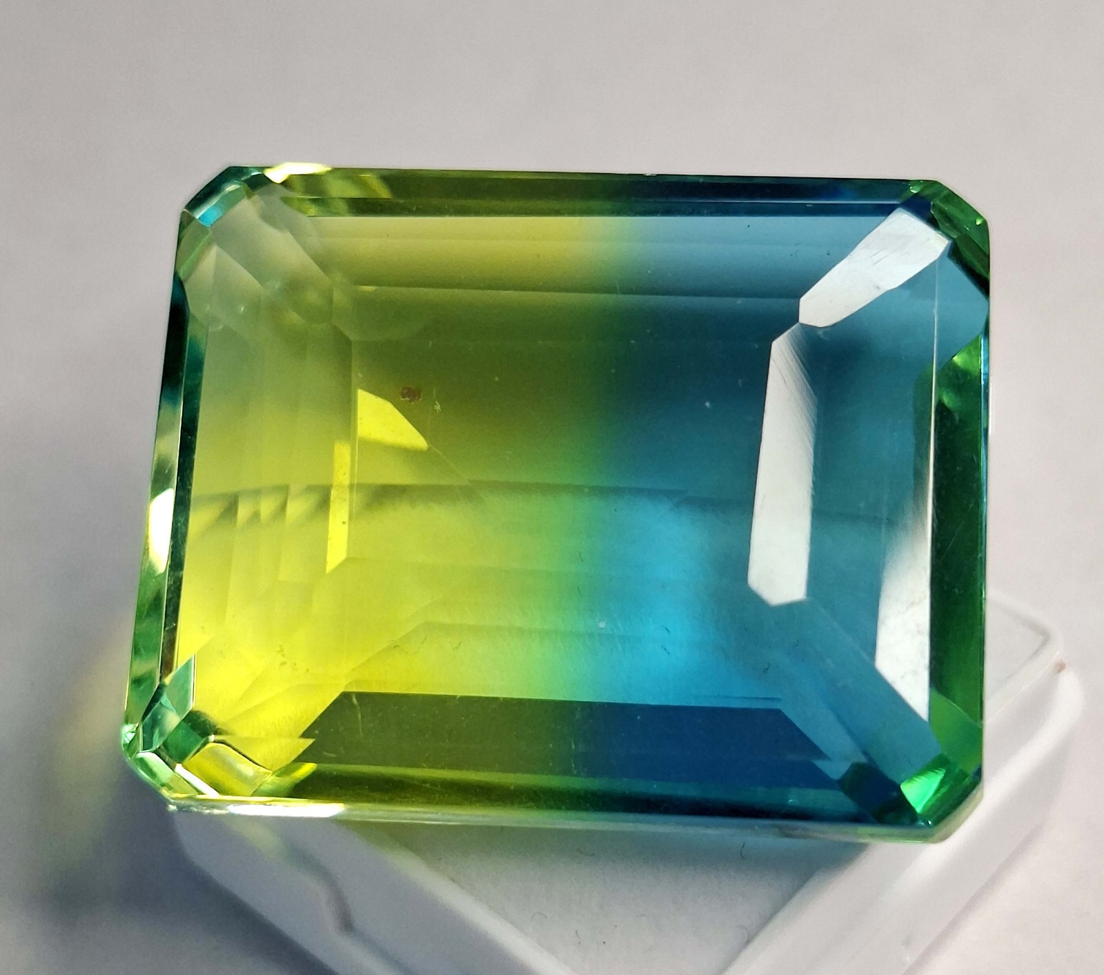 Bi-Colour Tourmaline Emerald Cut Natural 107-109 Ct Loose Gemstone RK1127