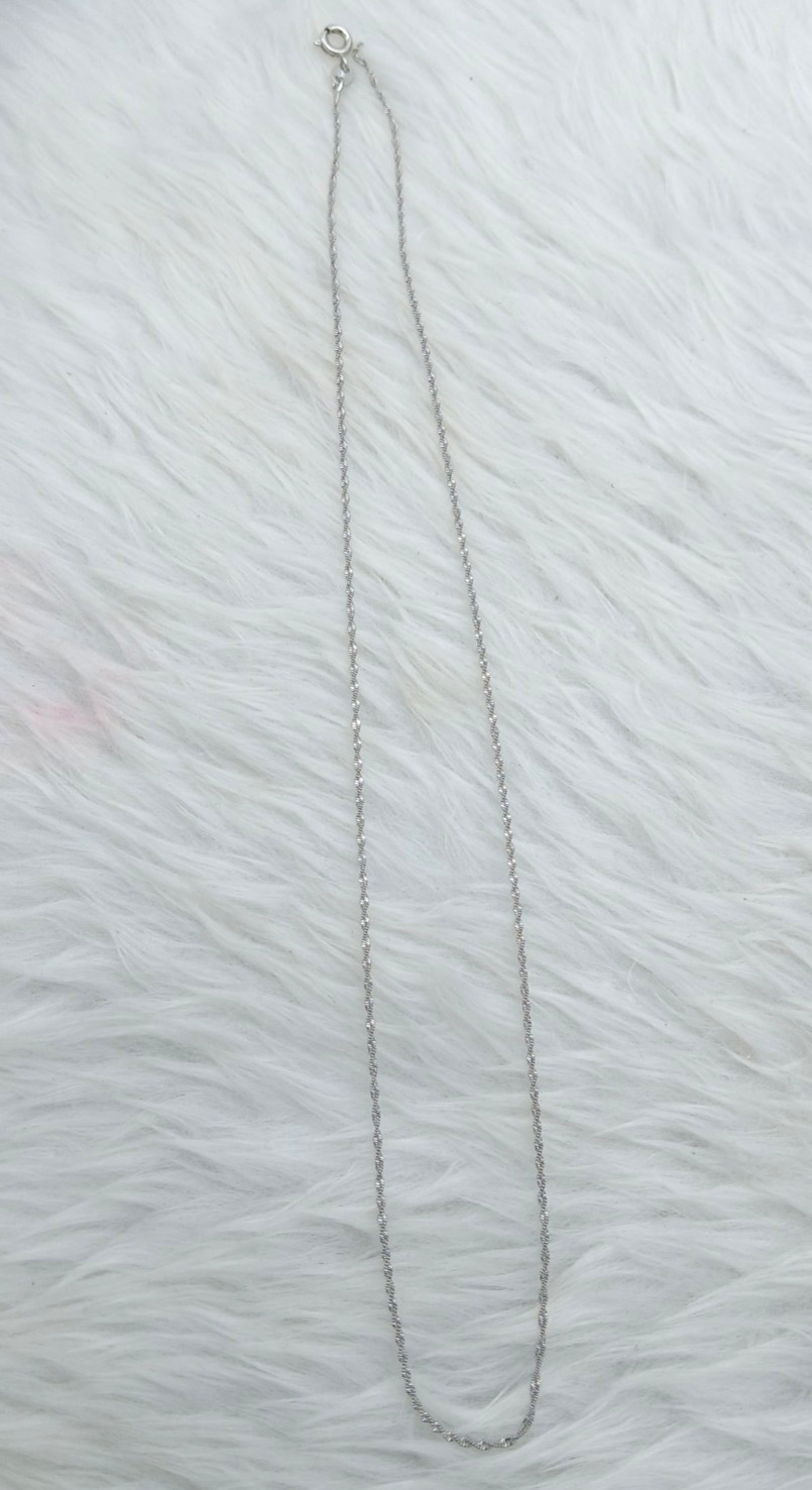 2 gram Gram Necklace Thin Delicate Cable Link 925 Silver 2mm and 9’Inches