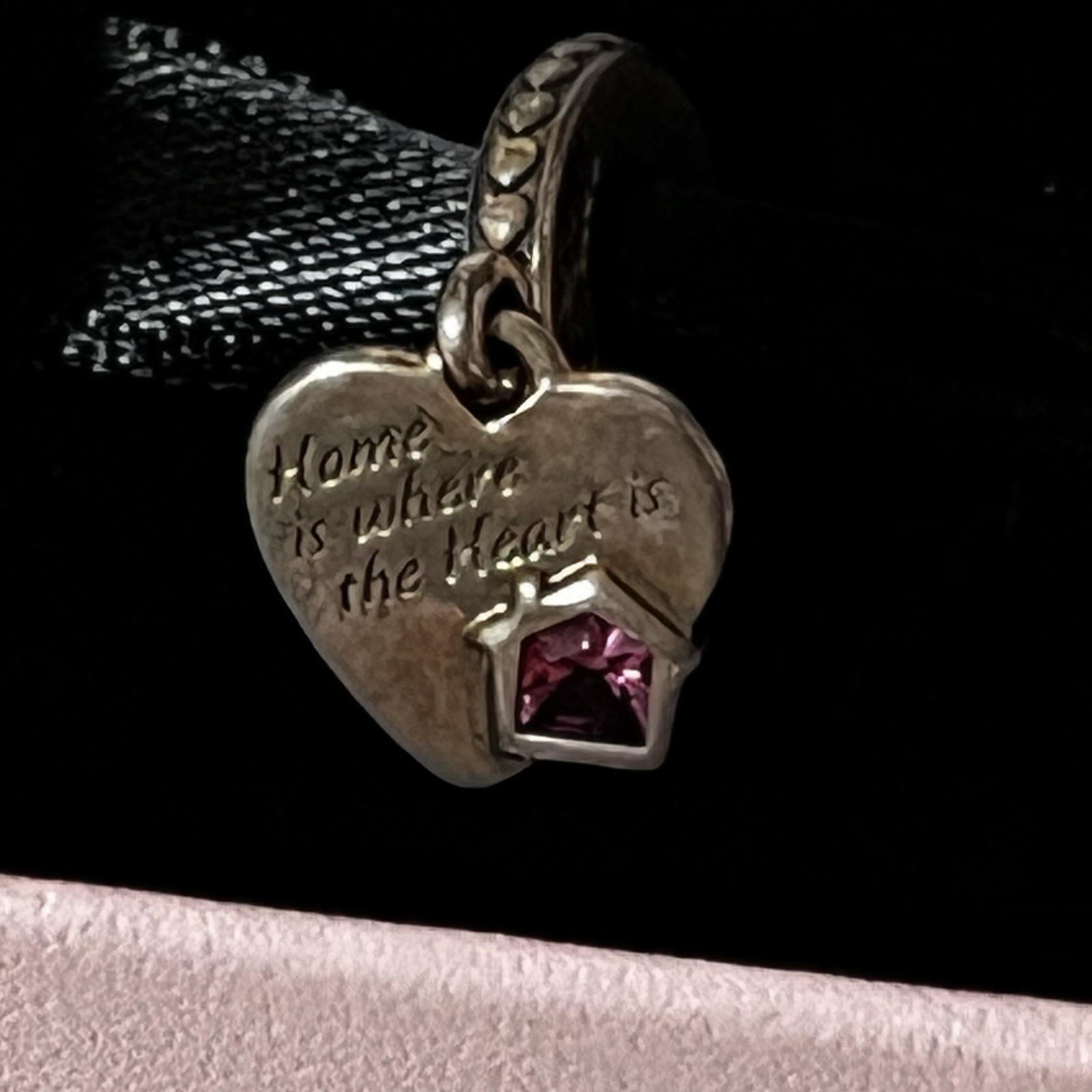 NWOT Pandora Moments 925 Silver Love My Home Heart Dangle Charm 799324C01