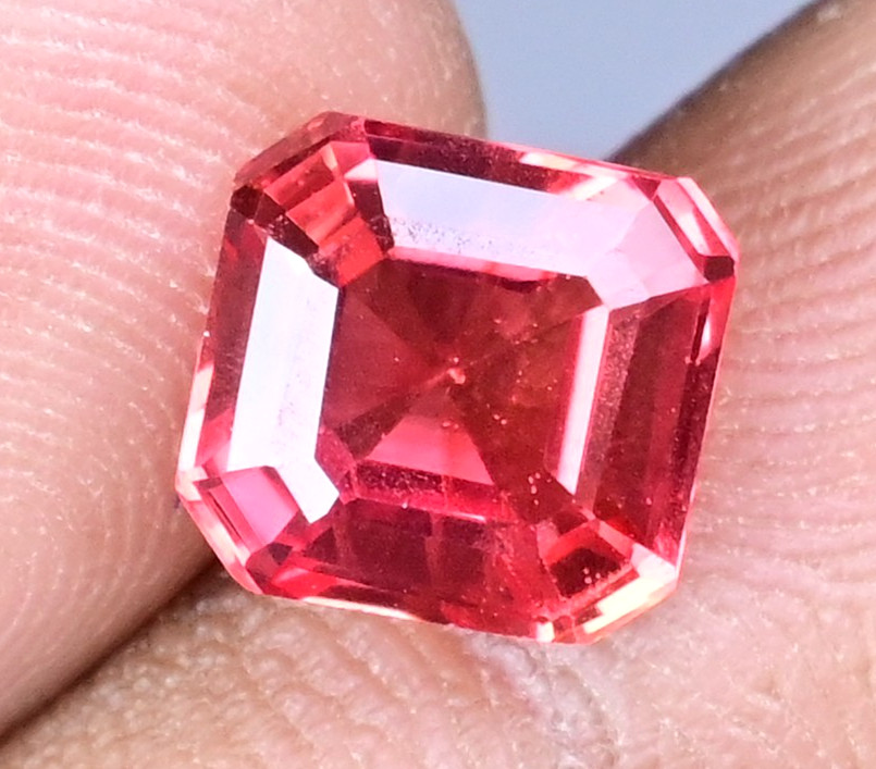 3.35 Ct Natural Myanmar Red-Orange Spinel Octagon Certified Flawless Gemstone