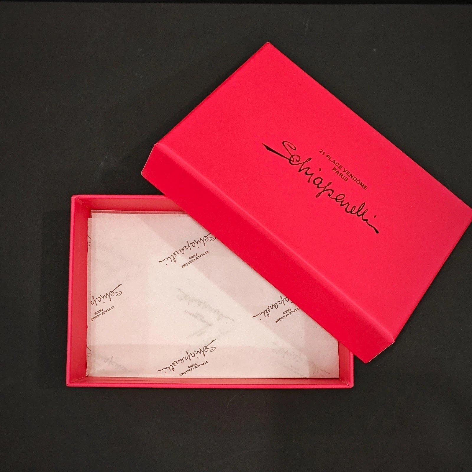 Schiaparelli Simple elegant keyhole style earrings with box