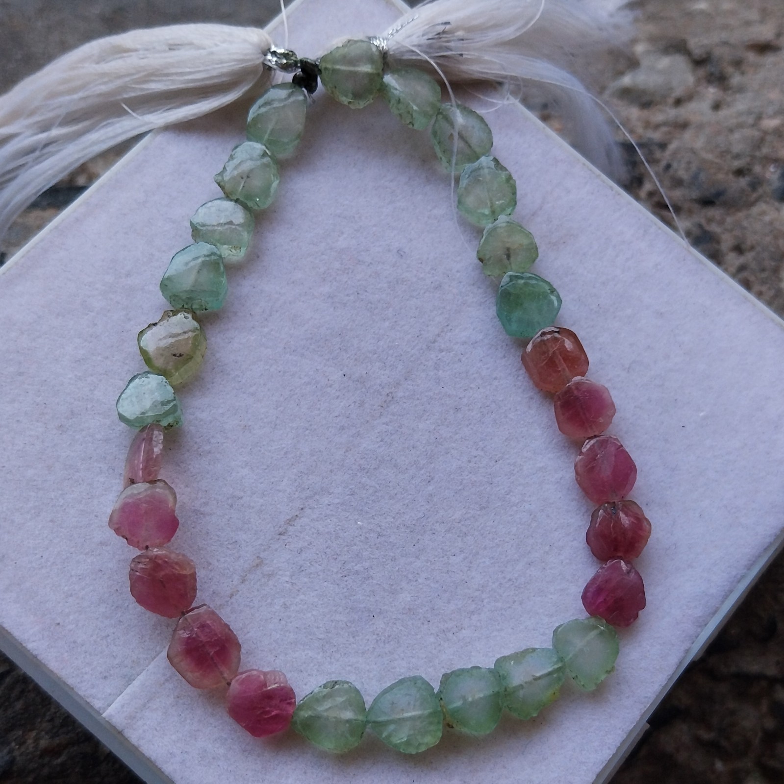 38 Carat 6×7 to 6.5×7.5 MM Natural Center Drilled Multi Tourmaline 8 inch Beads