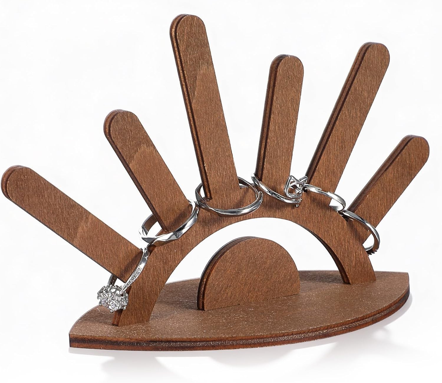 Thinp Ring Display Stand, Wooden Ring Holder Creative Jewelry Stand for Rings