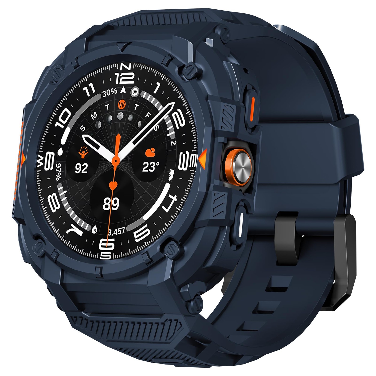 Suoman Samsung Galaxy Watch 7/8 Ultra 47mm Case Band Rugged TPE Matte Protective