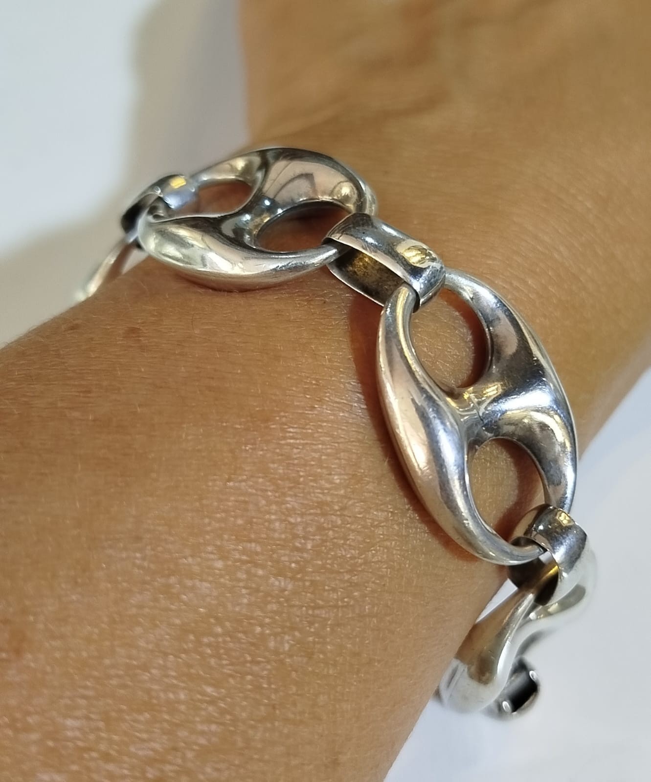 Vintage Gucci-style sterling silver link bracelet (900)