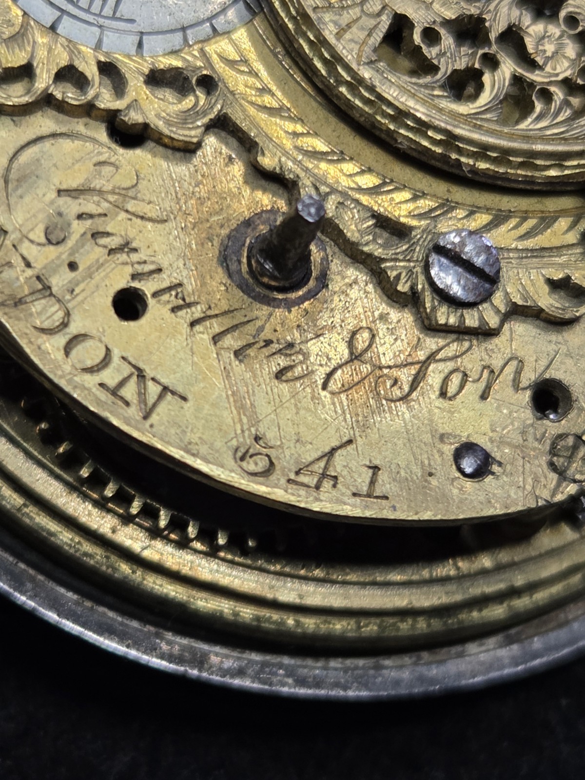 BRITISH VERGE FUSEE POCKET WATCH ENAMEL HUNTING SCENE 47MM CASE CHANDLER LONDON