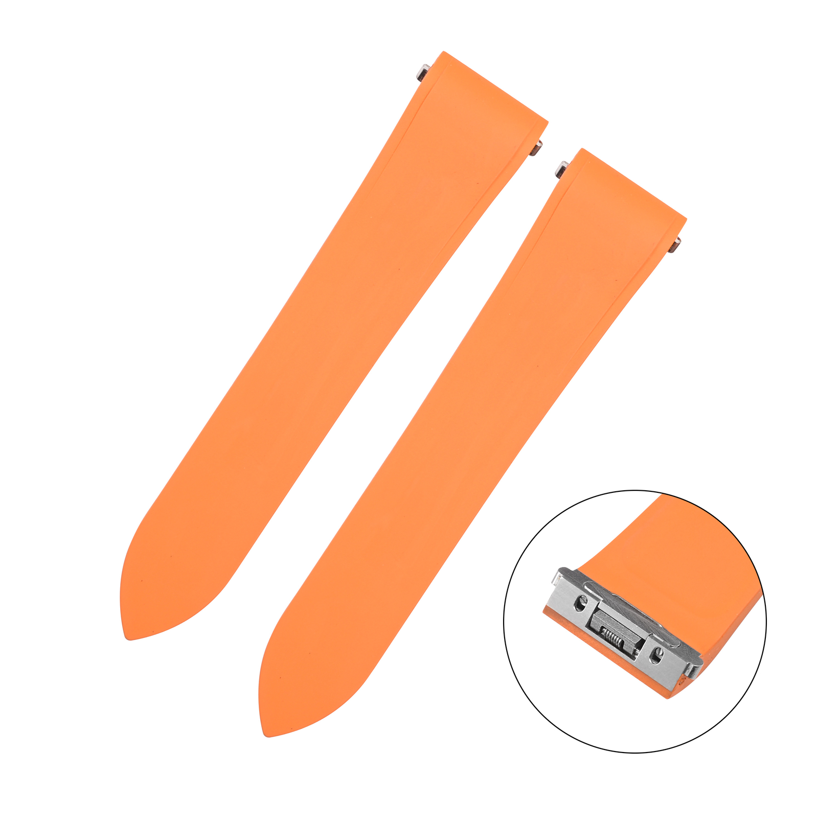 Orange Rubber Strap Band for Car.tier Santos Large Quick-Release 21mm