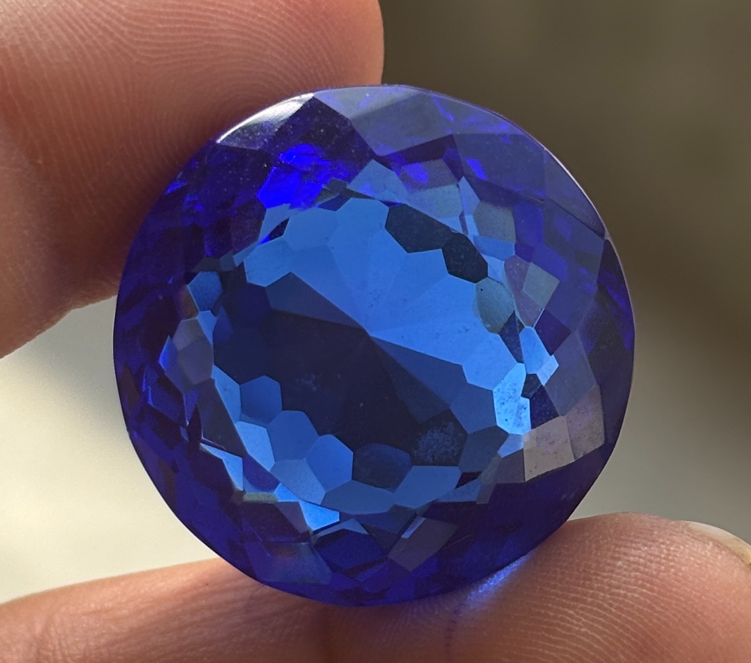 Certified 100 Cts Round Cut Blue Kashmiri Sapphire Loose Natural Gemstone Superb