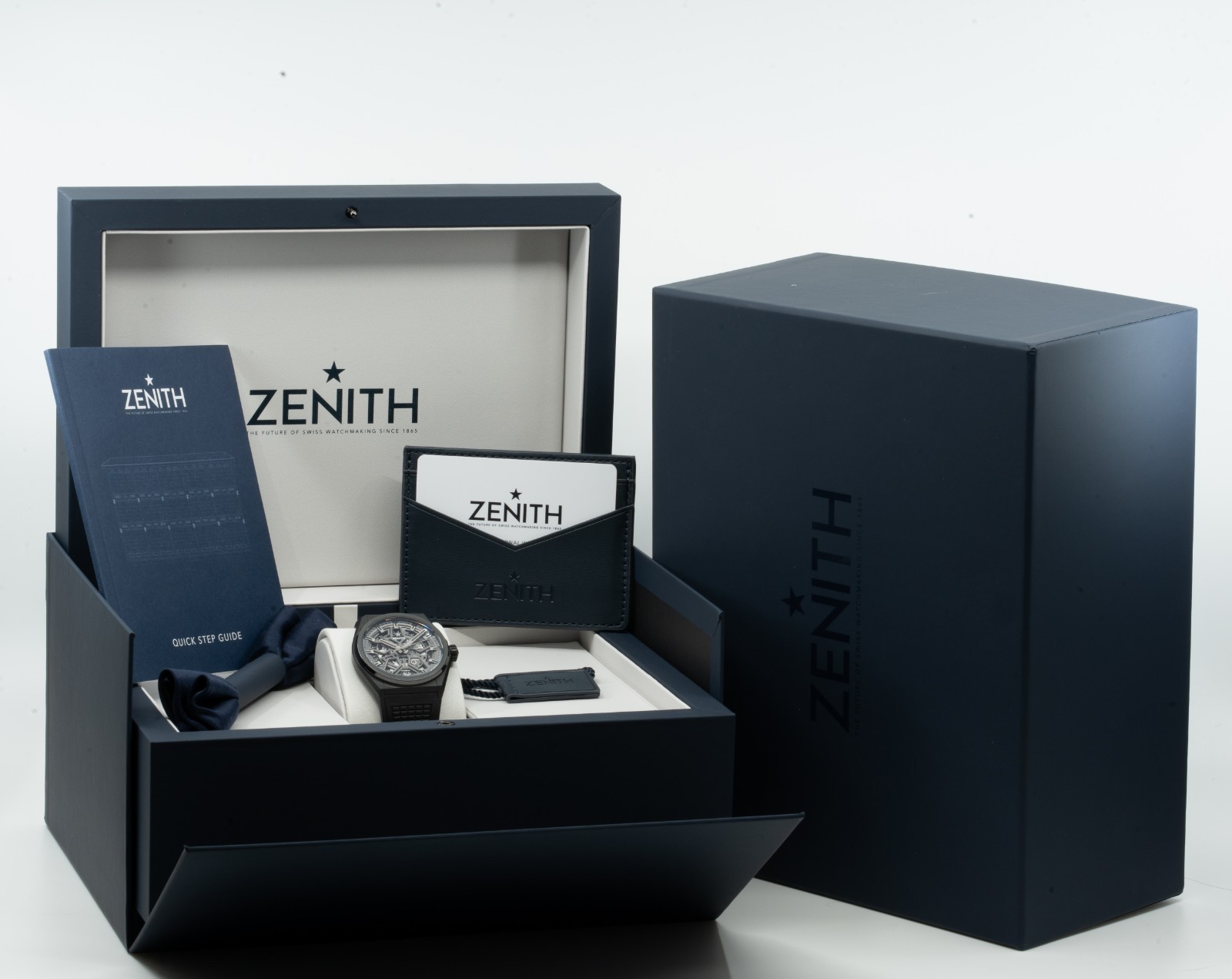 Zenith Defy Classic 41mm Black Ceramic Skeleton Rubber Strap Complete 2022