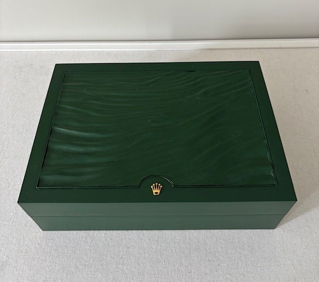 Rolex Green Leather Watch Case With Compartments (Incl. Original Box) 8x11x3.5