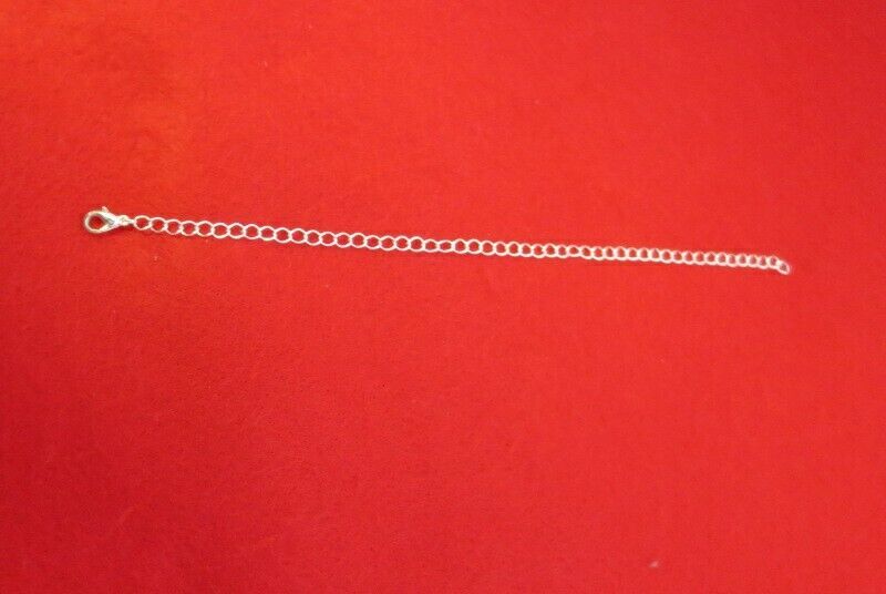 12 INCH SILVER PLATED 4MM NECKLACE EXTENDER WITH 12MM LOBSTER CLAW CLASP