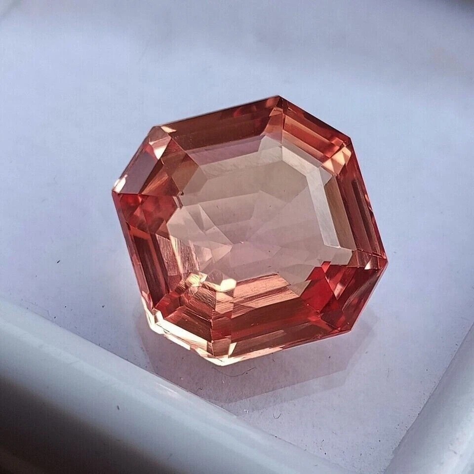 AA++Pinkish-Peach Morganite Octagon Cut 8-9 Ct Madagascar Natural Loose Gemstone