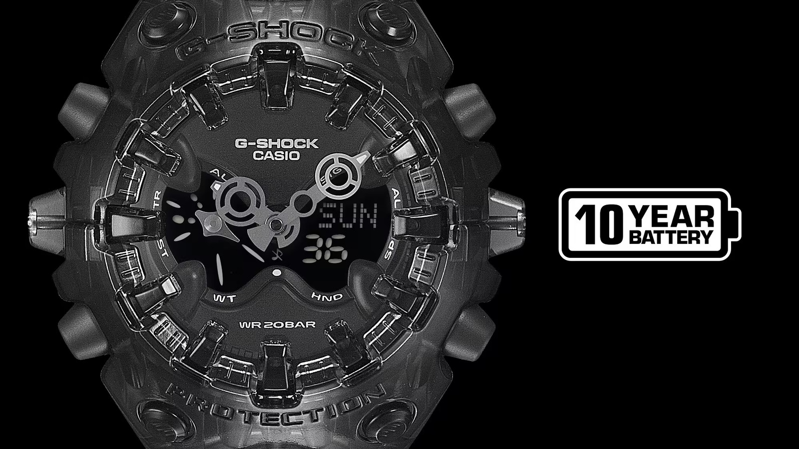 G-Shock GAV01SKE-8A Translucent Big Case Black Resin Ana-Digi