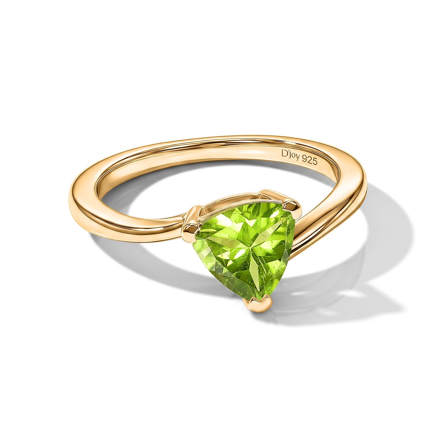 Peridot 1.15 ctw Ring in 18K Yellow Gold Over Sterling Silver Size 9.0