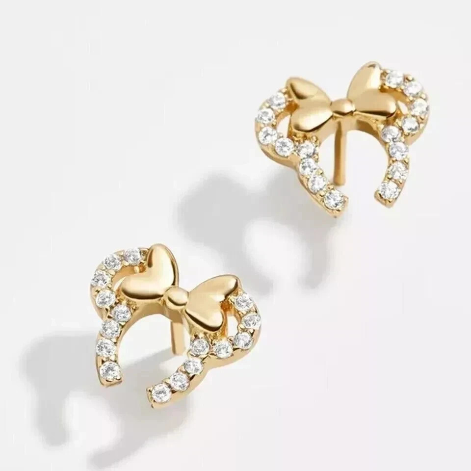 1.50Ct Round Simulated Diamond Mickey Mouse Stud Earrings 14K Yellow Gold Plated
