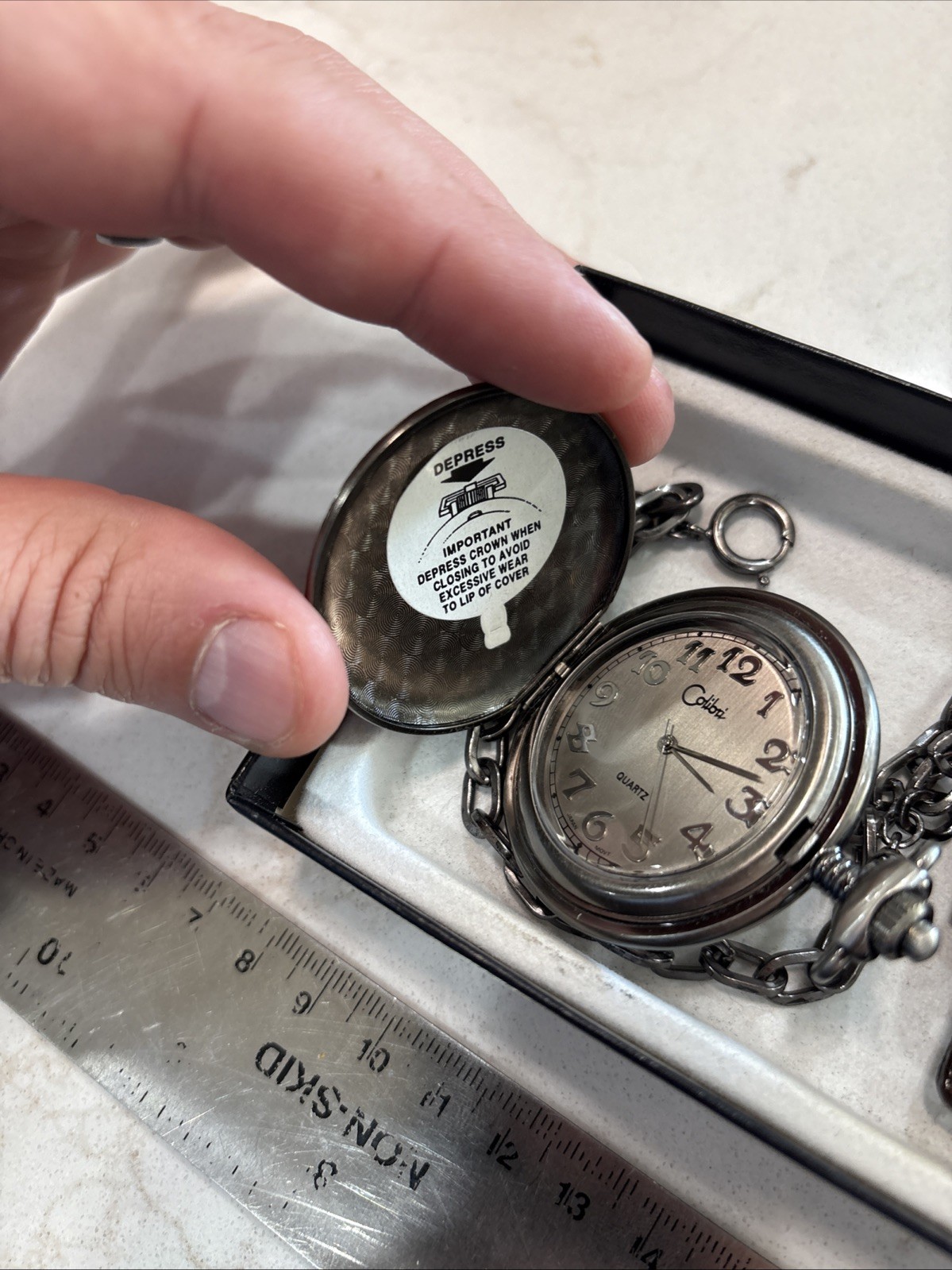 Colibri of London Pocket Watch with Case Pouch Chain NIB No Lid On Box