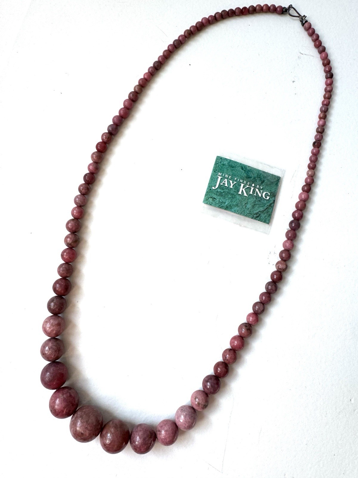 Mine Finds By Jay King Genuine Rhodonite Graduated Gemstone Necklace 30” Pink