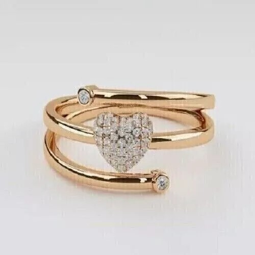 2.50mm White Treated Diamond Ring Heart Shape Design VVS1 Certified ! Ideal Gift