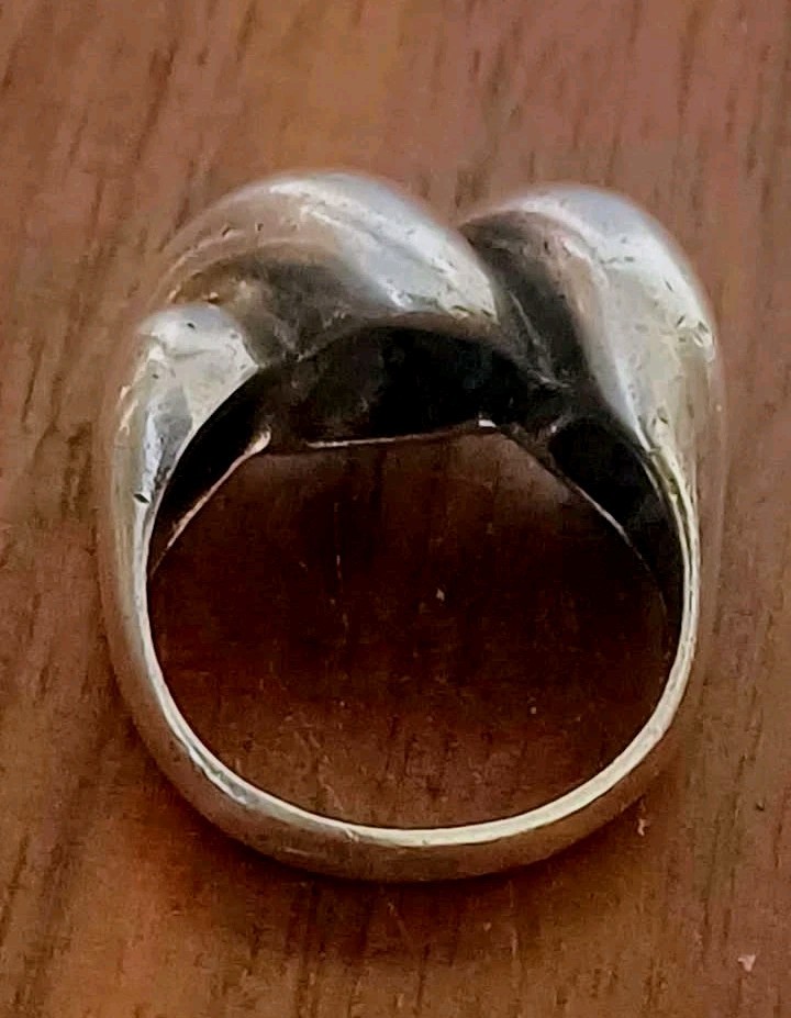 Sterling Silver MCM Modernist Puffy Wave Ring Size 6.75 Retro Heavy 10.7 Grms