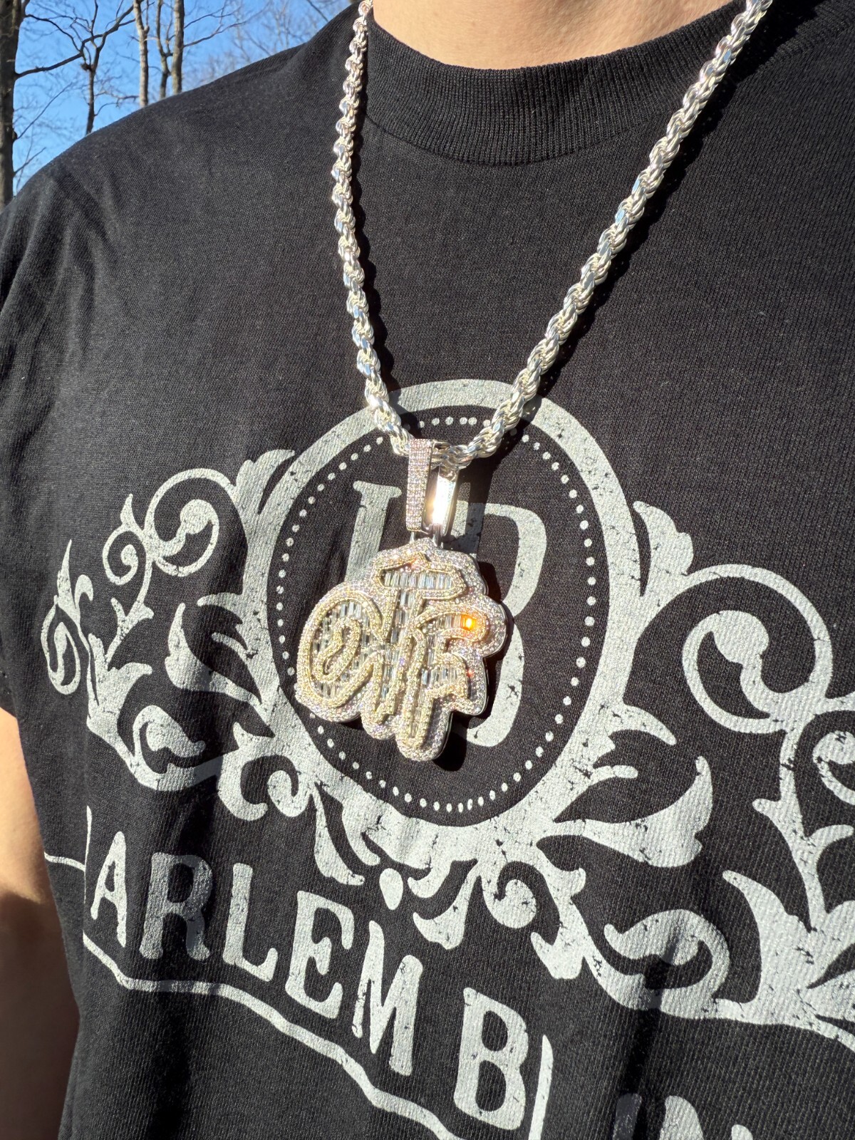 MOISSANITE 925 Silver / Gold Only The Family OTF Iced Hip Hop Necklace Pendant