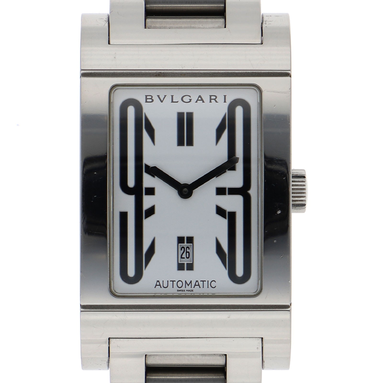 BVLGARI RT45S Rettangolo white Dial Automatic Stainless Steel Women’s