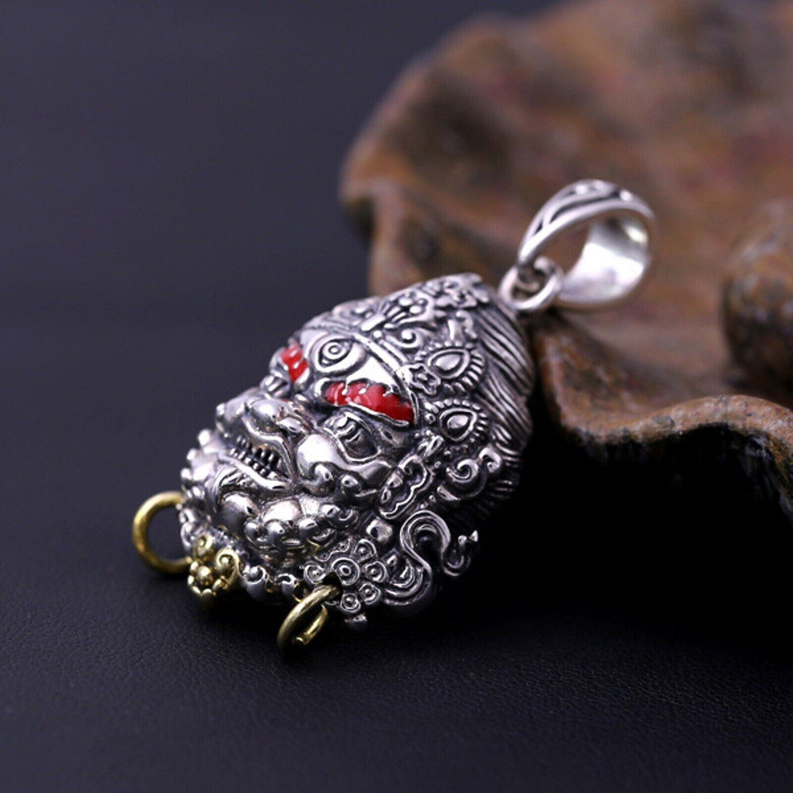 Pure S925 Sterling Silver Men Women Bless Lucky Patronus God Of Wealth Pendant
