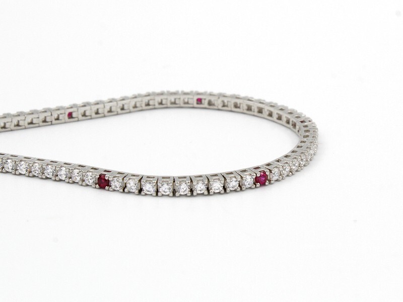 Bracciali Tennis Zirconi Bianchi E Rosa Argento Idea Regalo Varie Misure