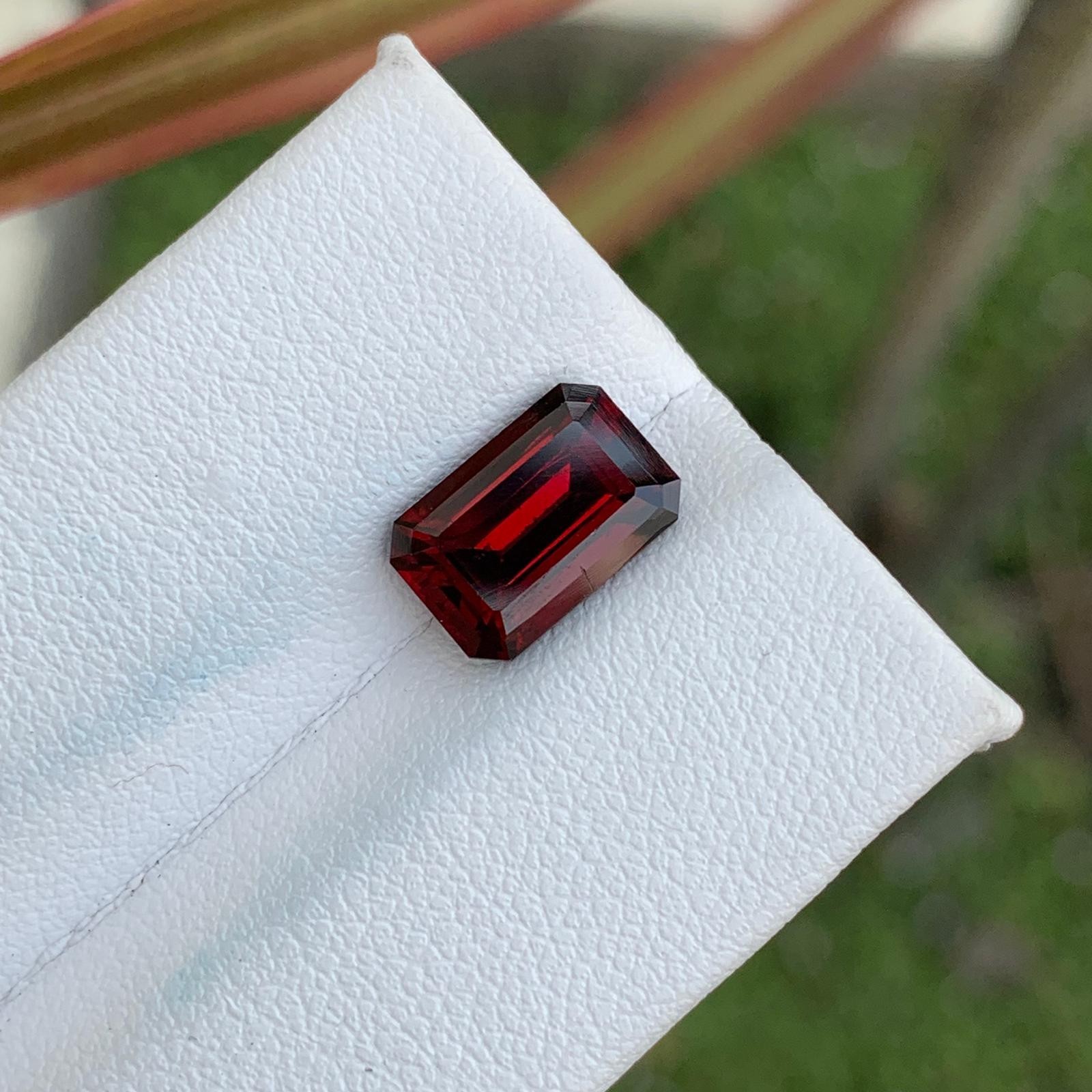 Natural Red Garnet 3.65 Cts Octagon Cut SI Clarity Loose Gemstone Tanzania