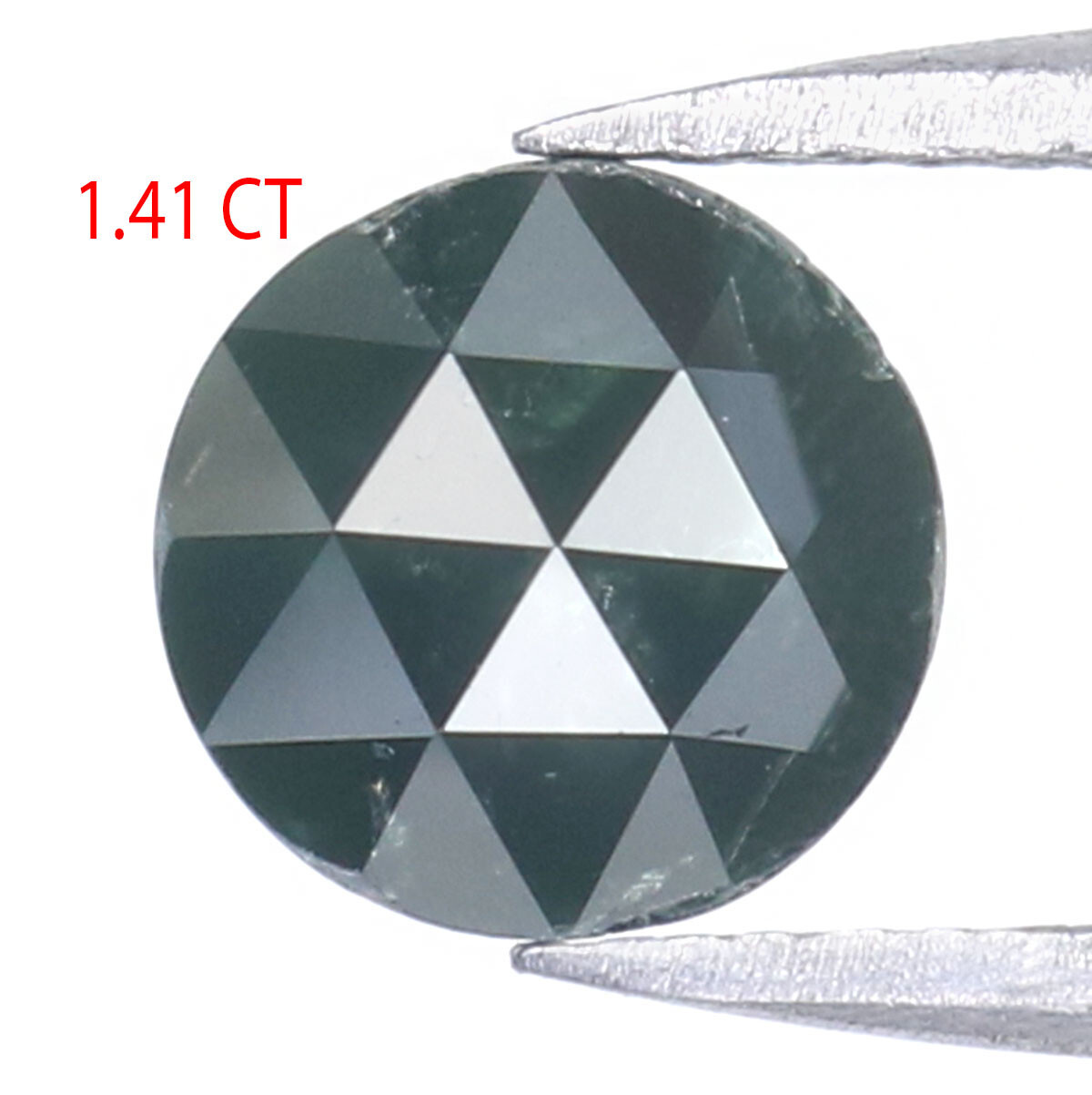 1.41 CT Natural Loose Round Rose Cut Diamond 6.90 MM Green Color Diamond KQ890