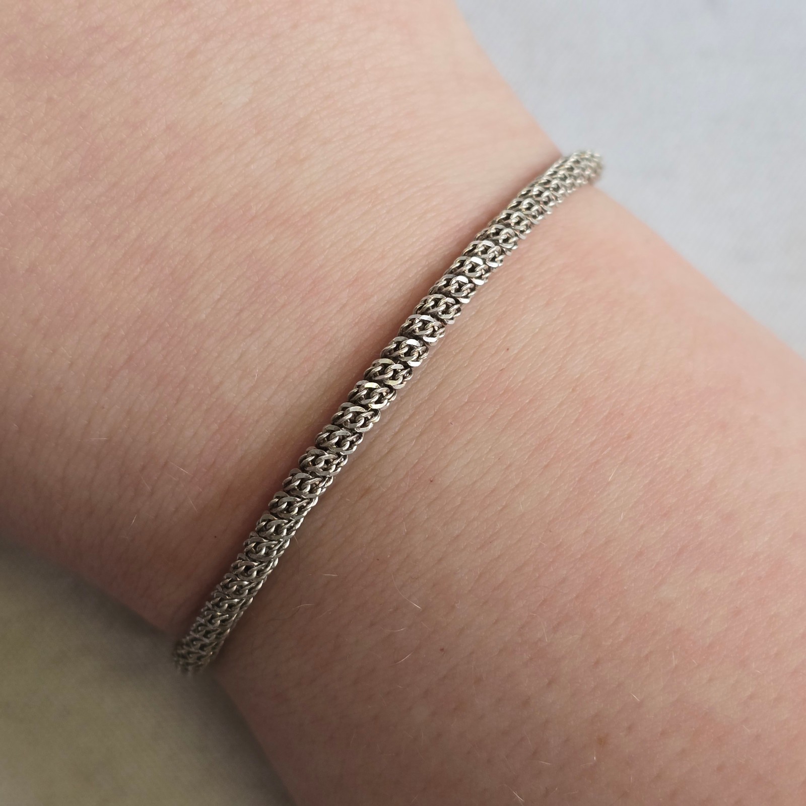 Sterling Silver Bracelet 7.71g Fine Jewelry 7.5″ Unique Chain Lobster Clasp