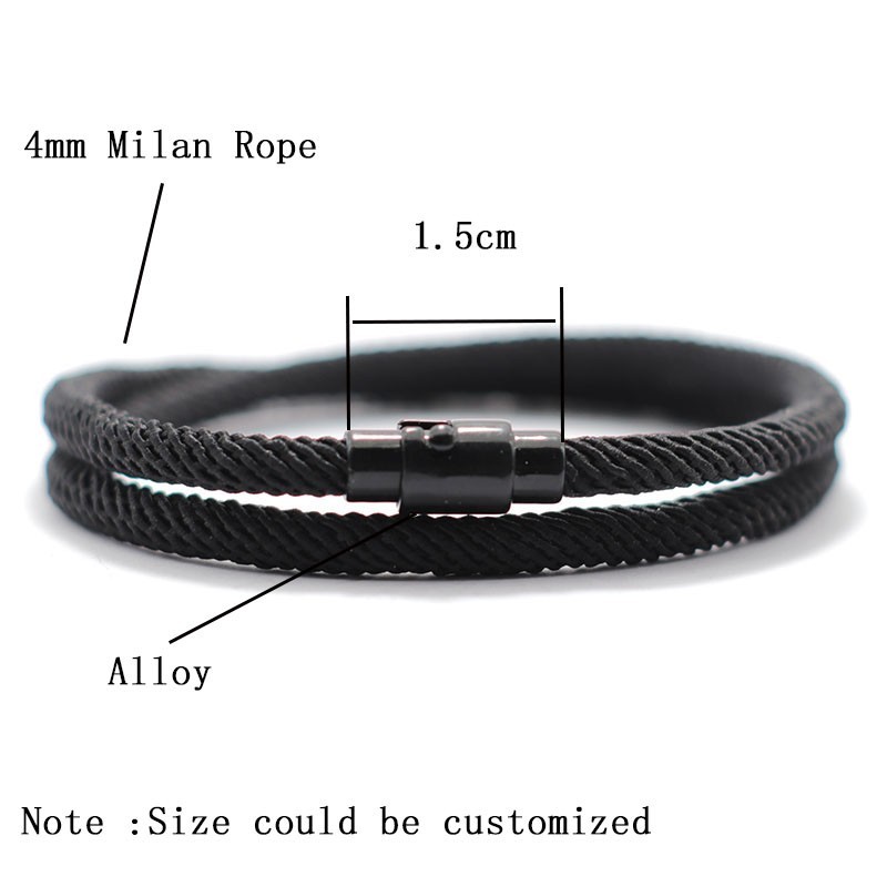 Men’s Rope Bracelet Double Layer Simple Style Thread Fabric Casual Accessory