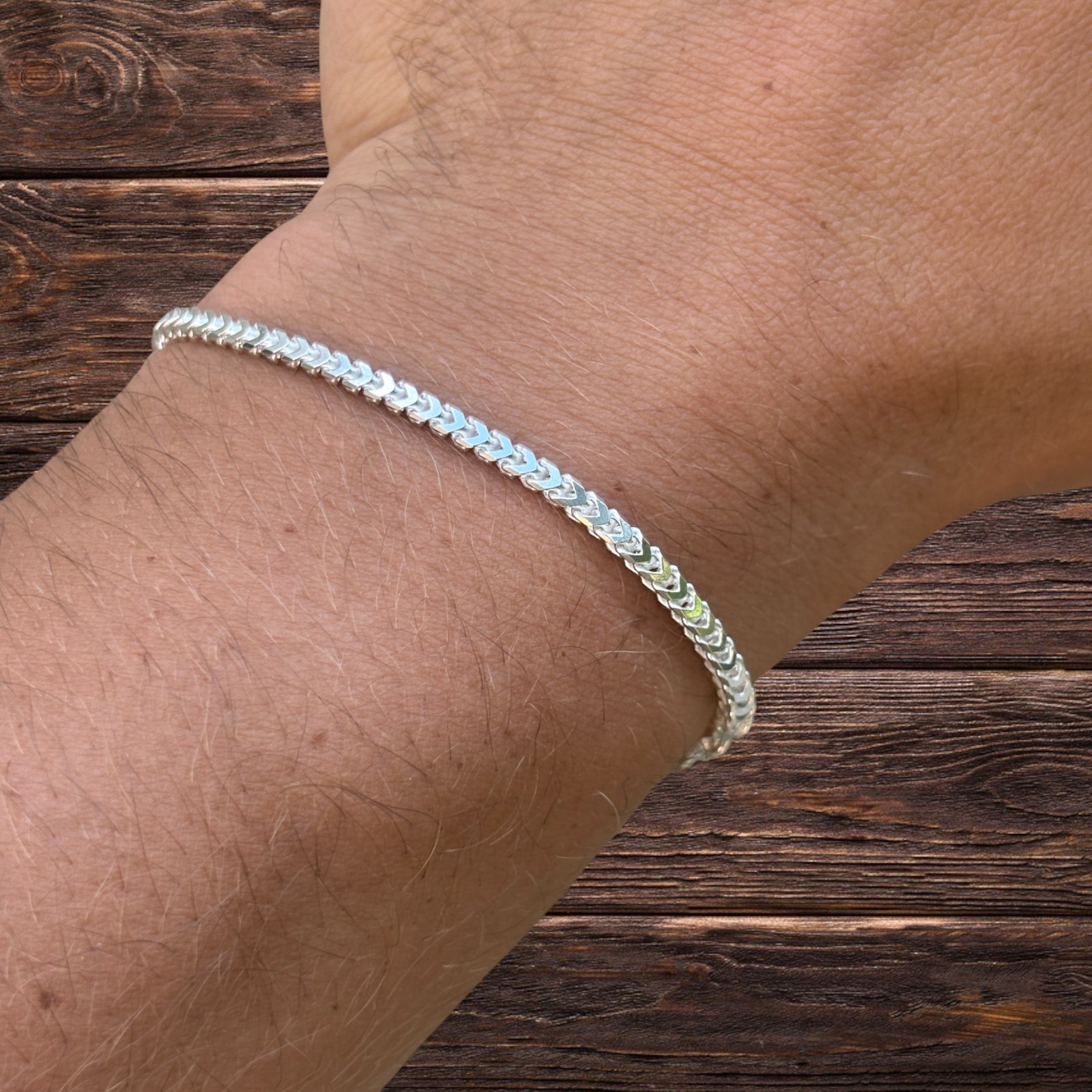 2.5mm Franco Link Bracelet – Real Solid 925 Sterling Silver Or 14k Gold Vermeil