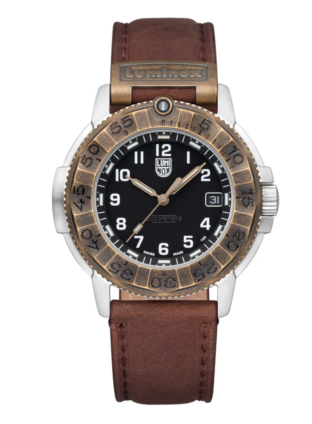 Luminox XL.1301.LG 43mm Swiss Quartz Adventure Leather Sapphire 200M Watch