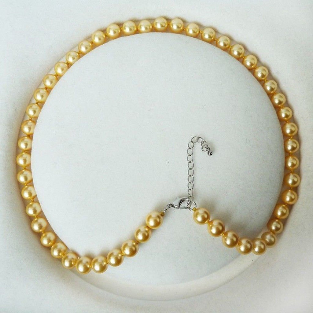 Fashion Natural 8mm Akoya Cultured Shell Pearl Necklace 18″ (10 Colors)
