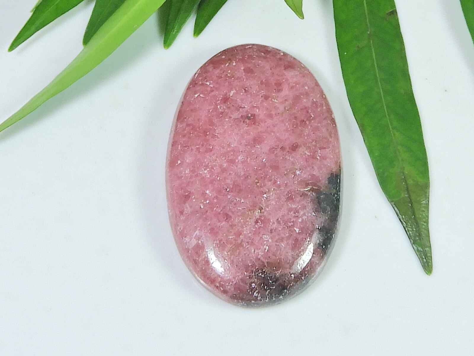 25X39X04MM Natural Red Rhodonite Quartz Oval Cabochon Loose Gemstone
