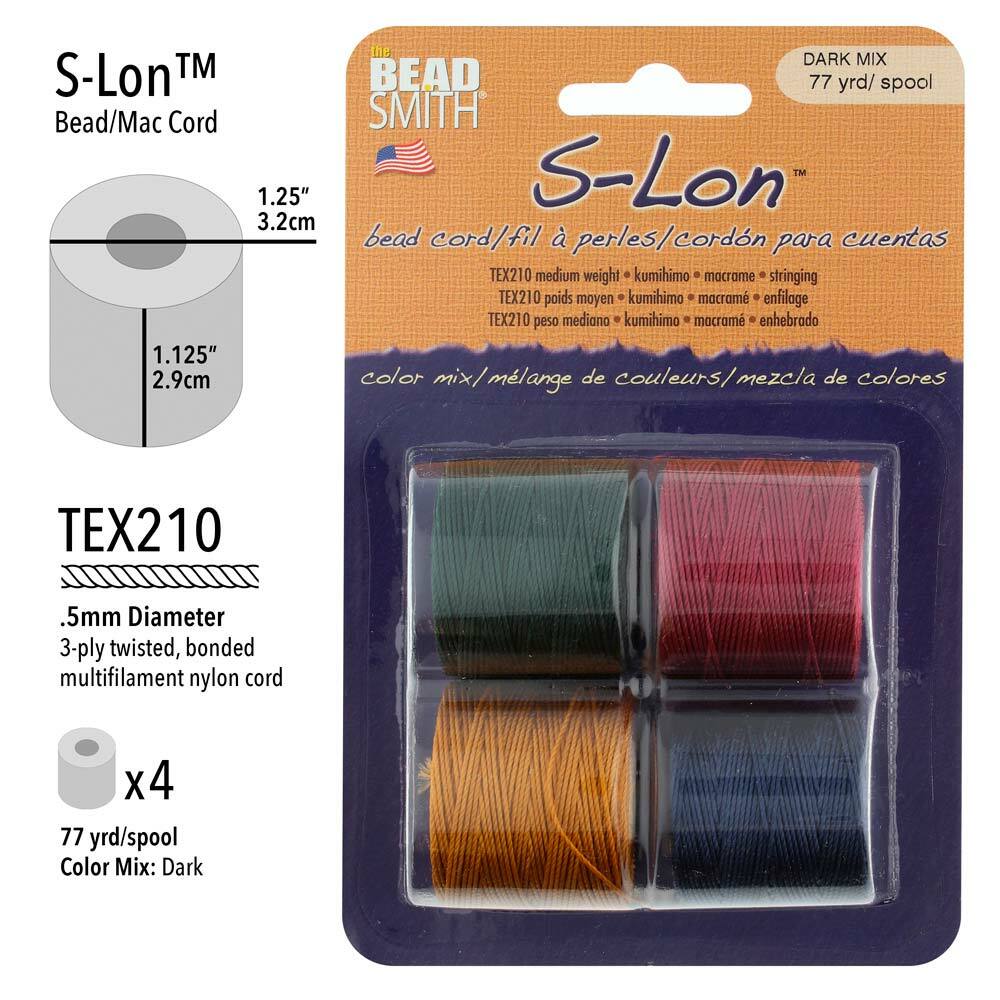 S-Lon Bead Cord Diameter .5mm Dark Mix 28575 (4 spool)