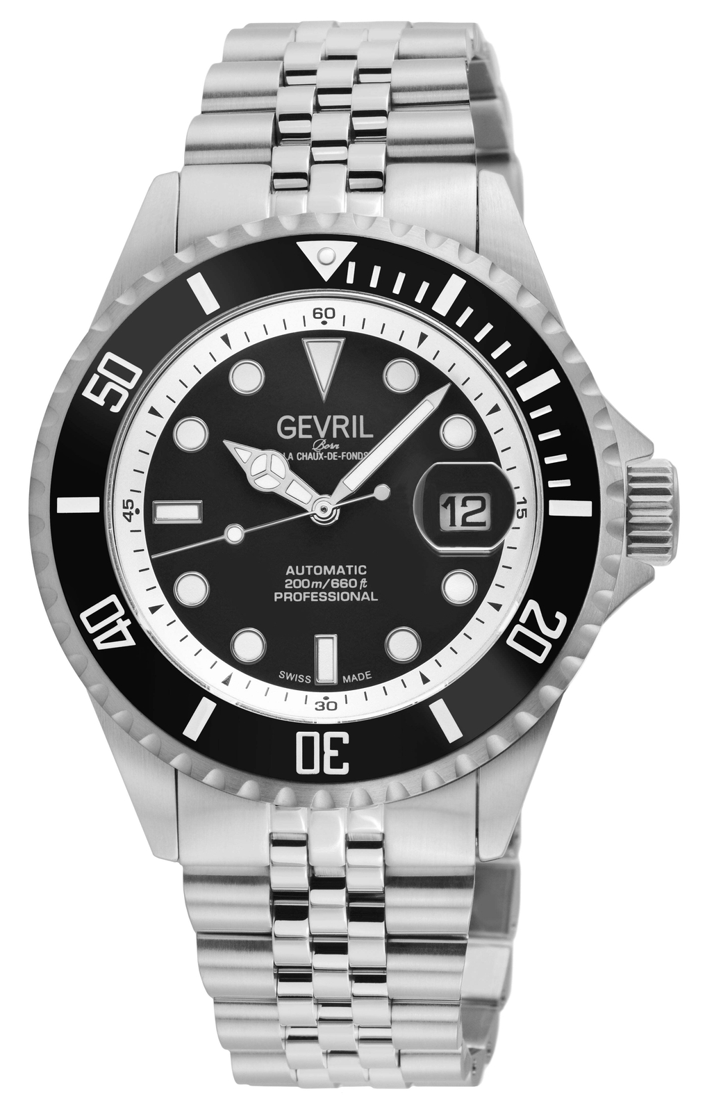 Gevril Wall Street Stainless Steel 43mm Swiss Automatic Wristwatch 41850B