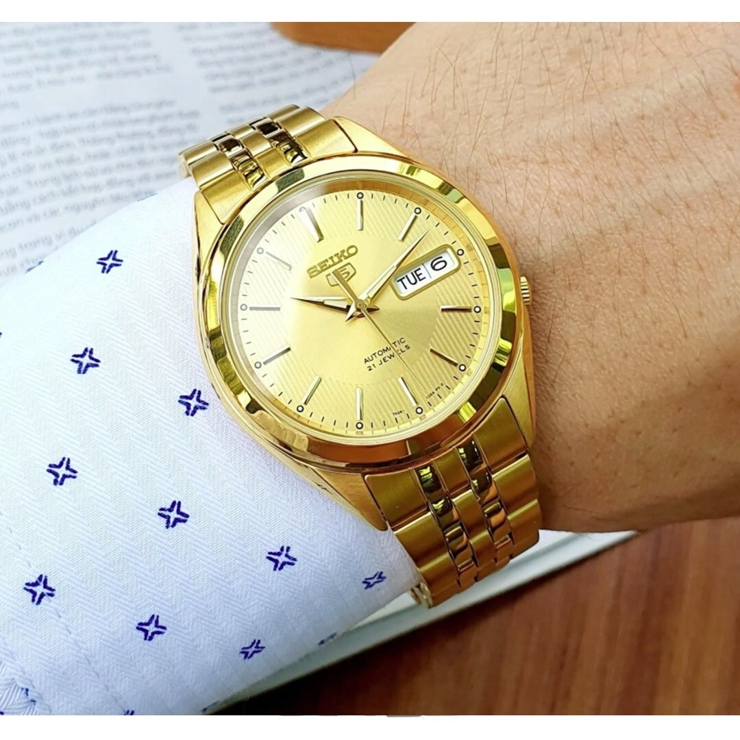 Seiko Series 5 SNKL28K1 Superior Automatic Watch Man Woman Total Gold