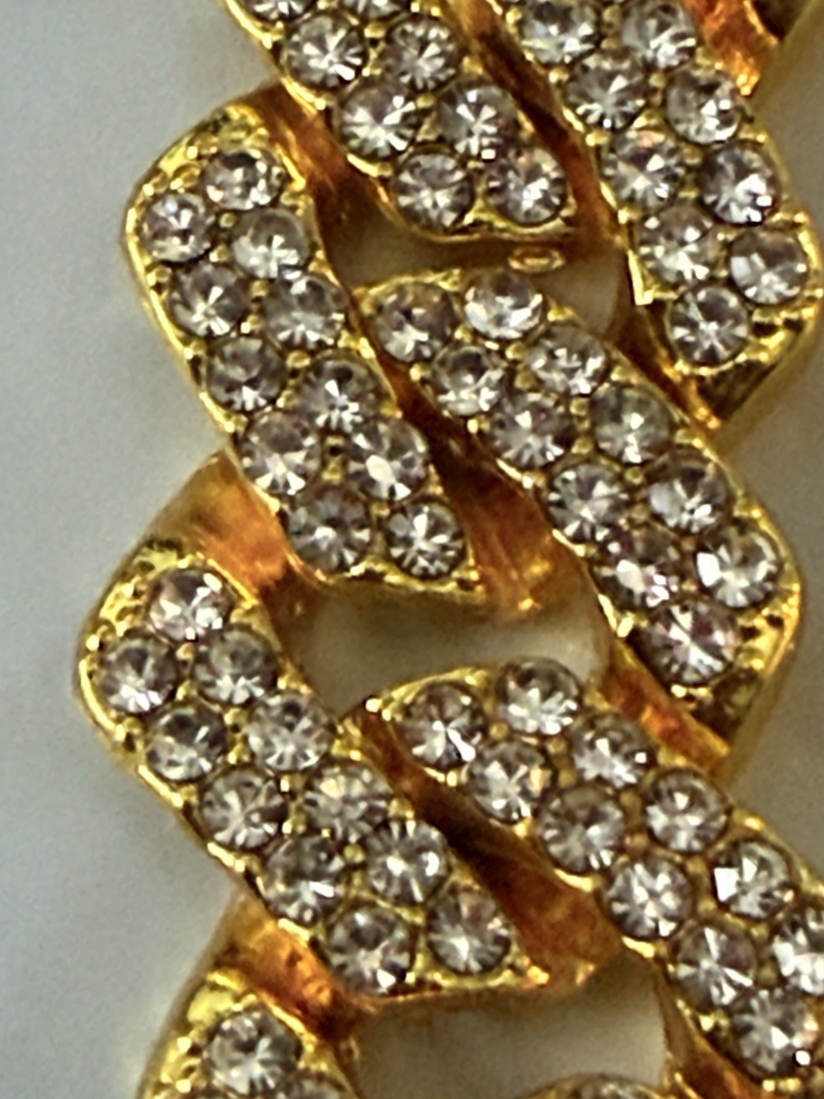 Men’s Gold-Plated Moissanite Necklace Size 18in 10k Yellow